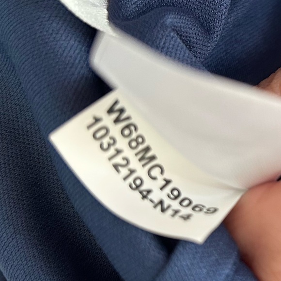 [6] Evan Picone Navy Blue Midi Length Dress with Orange & Pink Floral Pattern - Picture 10 of 10